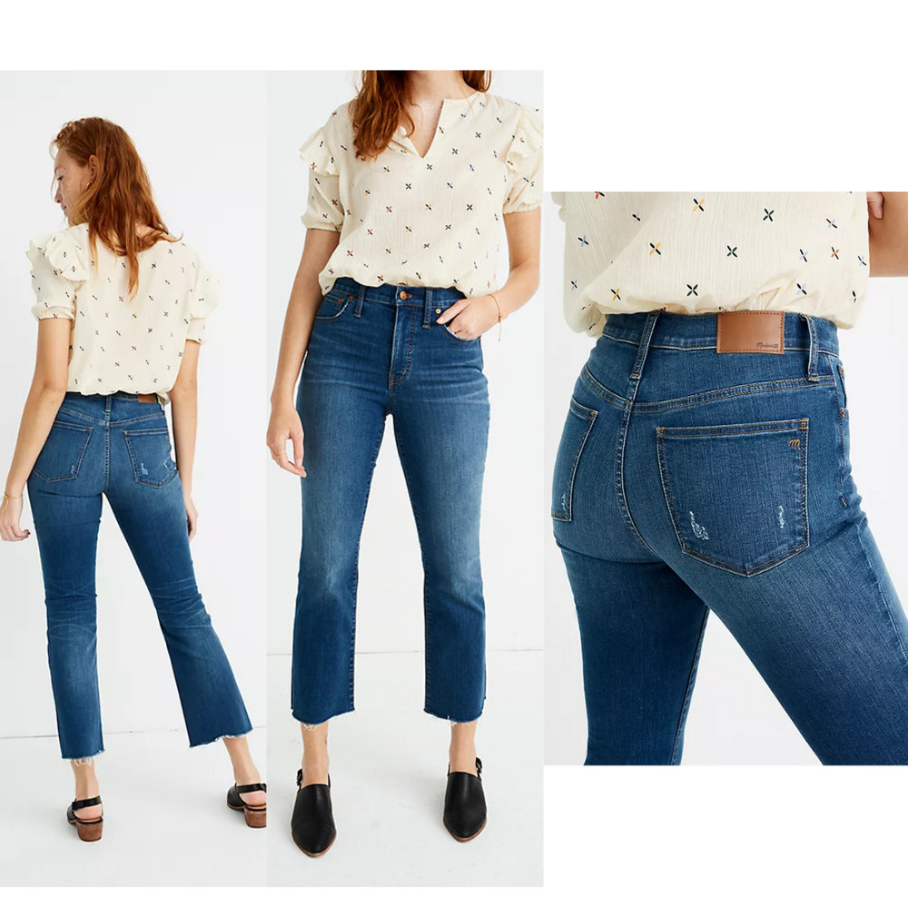 NWT Madewell Cali Demi-Boot Jeans Raw-Hem Edition